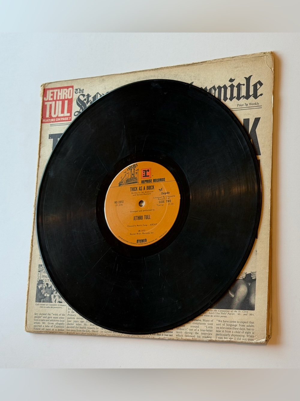 Jethro Tull Thick As A Brick Newspaper Reprise MS 2072 US 1st Press 1972 - Picture 15 of 16